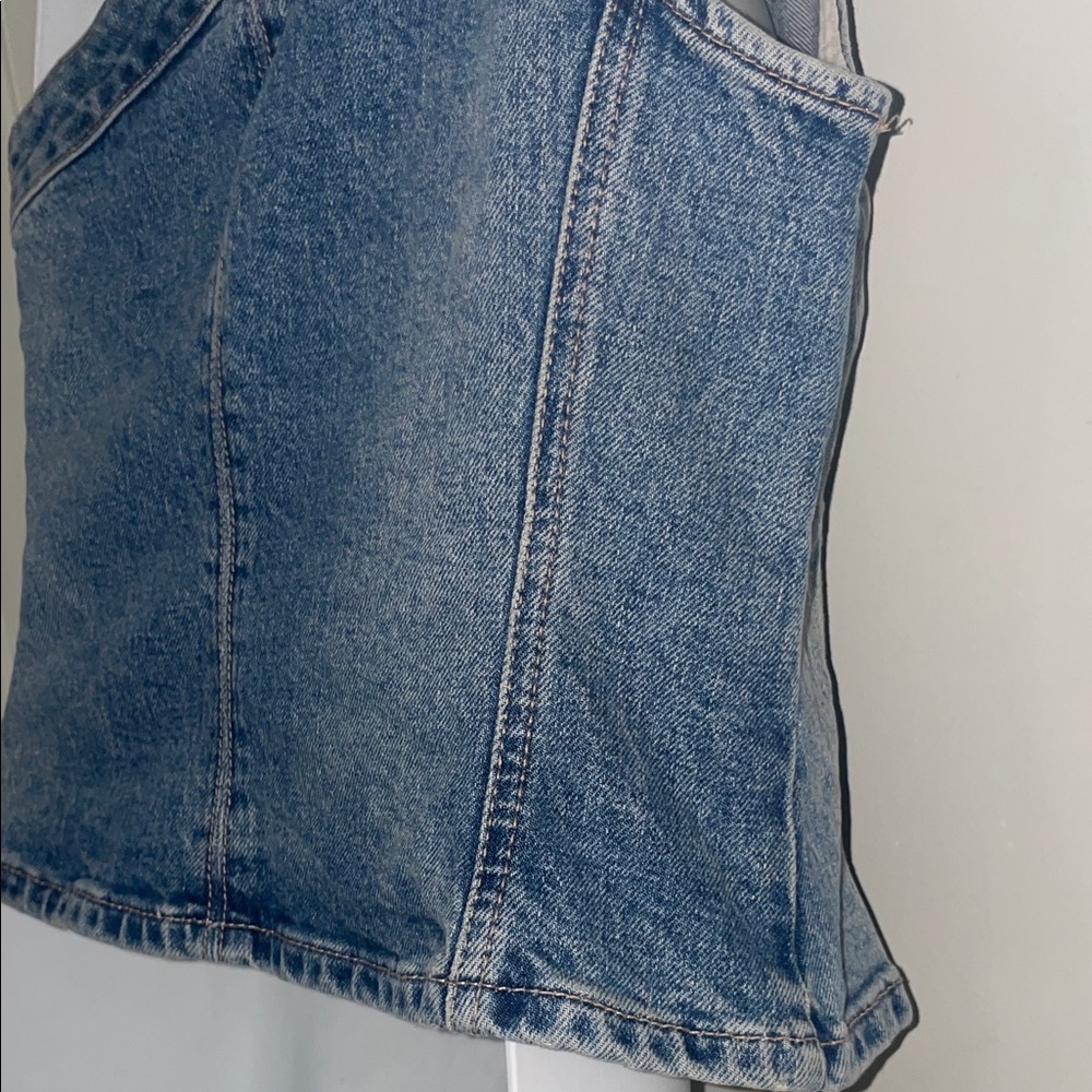 ZARA Denim One-Shoulder Top - Picture 6 of 6